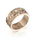 ハワイアンジュエリー オーダーメイド リング 幅8mm 厚み2mm フラット 14Kピンクゴールド カレイキニ ノーエッジ オーダーメイド リング 指輪 結婚指...