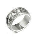 ハワイアンジュエリー オーダーメイド リング 幅8mm 厚み2mm バレル シルバー925 スクロール コインエッジ オーダーメイド リング 指輪 結婚指輪 マ...