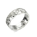 ハワイアンジュエリー オーダーメイド リング 幅6mm 厚み1.5mm フラット シルバー925 マイレリーフ ノーエッジ オーダーメイド リング 指輪 結婚指...