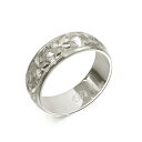 ハワイアンジュエリー オーダーメイド リング 幅6mm 厚み1.5mm バレル 14Kホワイトゴールド プルメリア プレーン オーダーメイド リング 指輪 結婚...