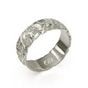ハワイアンジュエリー オーダーメイド リング 幅6mm 厚み1.2mm バレル 14Kホワイトゴールド カレイキニ カットアウト オーダーメイド リング 指輪 ...