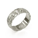 ハワイアンジュエリー オーダーメイド リング 幅6mm 厚み1.5mm バレル 14Kホワイトゴールド カレイキニ カットアウト オーダーメイド リング 指輪 ...