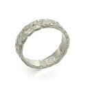 ハワイアンジュエリー オーダーメイド リング 幅4mm 厚み1.5mm フラット 14Kホワイトゴールド カレイキニ カットアウト オーダーメイド リング 指輪...