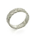 ハワイアンジュエリー オーダーメイド リング 幅4mm 厚み2mm フラット 14Kホワイトゴールド カレイキニ カットアウト オーダーメイド リング 指輪 結...