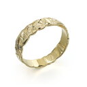 ハワイアンジュエリー オーダーメイド リング 幅4mm 厚み1.5mm バレル 14Kイエローゴールド スクロール カットアウト オーダーメイド リング 指輪 ...