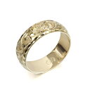 ハワイアンジュエリー オーダーメイド リング 幅6mm 厚み1.2mm バレル 14Kイエローゴールド カレイキニ ダイヤモンドカット オーダーメイド リング ...