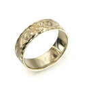 ハワイアンジュエリー オーダーメイド リング 幅6mm 厚み1.2mm フラット 14Kイエローゴールド スクロール ダイヤモンドカット オーダーメイド リング 指輪 結婚指輪 マリッジリング | メンズ レディース 誕生日 プレゼント 【品番:YF6A-C】