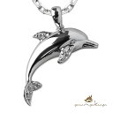 ハワイアンジュエリー シルバー ネックレス ドルフィン イルカ ネックレス ジルコニア ロジウムコーティング シンプル シルバー925 ギフトラッピング可能 チ...