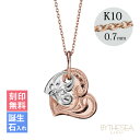 ハワイアンジュエリー ゴールド ネックレス 刻印無料 誕生石入れ可(有料) Wハート 14K K14ピンク&ホワイトゴールド K10あずきチェーン太0.7mm ...