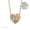 ハワイアンジュエリー ダイヤモンド イエローゴールド ネックレス ハート 14K K14イエローゴールド 一粒ダイヤモンド鑑定書付 K10 10Kあずきチェーン...