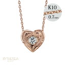 ハワイアンジュエリー ダイヤモンド ピンクゴールド ネックレス ハート 14K K14ピンクゴールド 一粒ダイヤモンド鑑定書付 K10 10Kあずきチェーン太0...