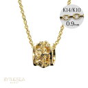 ゴールドネックレス ハワイアンジュエリー ネックレス イエローゴールド バレル ネックレス プルメリア透かしバレル 14K K14イエローゴールド 14k カッ...