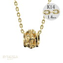 ゴールドネックレス ハワイアンジュエリー ネックレス イエローゴールド バレル ネックレス プルメリア透かしバレル 14K K14イエローゴールド 14k k1...