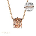 ゴールドネックレス ハワイアンジュエリー ネックレス ピンクゴールド バレル ネックレス ハイビスカス透かし 14k カットあずきチェーン太0.9mm ギフトラ...