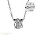 ゴールドネックレス ハワイアンジュエリー ネックレス ホワイトゴールド バレル ネックレス ハイビスカス透かし 14K K14ホワイトゴールド 14k カットあ...