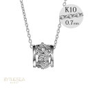 ゴールドネックレス ハワイアンジュエリー ネックレス ホワイトゴールド バレル ネックレス ハイビスカス透かし 14K K14ホワイトゴールド K10 10Kあ...