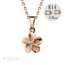 ゴールドネックレス ハワイアンジュエリー ネックレスゴールド ピンクゴールド ネックレス プルメリア 14K K14ピンクゴールド ダイヤモンドorジルコニア ...