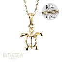 ゴールドネックレス ハワイアンジュエリー ネックレス ホヌ イエローゴールド ネックレス 幸せを運ぶホヌ(海がめ) 【S】 14K K14イエローゴールド 14...