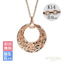 ゴールドネックレス ハワイアンジュエリー ネックレス ピンクゴールド ネックレス 刻印無料 誕生石入れ可(有料) フルムーン ラウンド 14K K14 14k ...