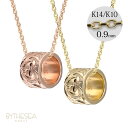ゴールドネックレス ハワイアンジュエリー ネックレス ゴールド ペアネックレス スクロール チューブ 14k カットあずきチェーン太0.9mm 2本セット 大人...