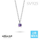 アメシスト アメジスト ネックレス シルバー925 ネックレス 2月誕生石 一粒 銀 チェーンの長さ選べる 40cm 45cm 50cm ギフトラッピング可能 ...