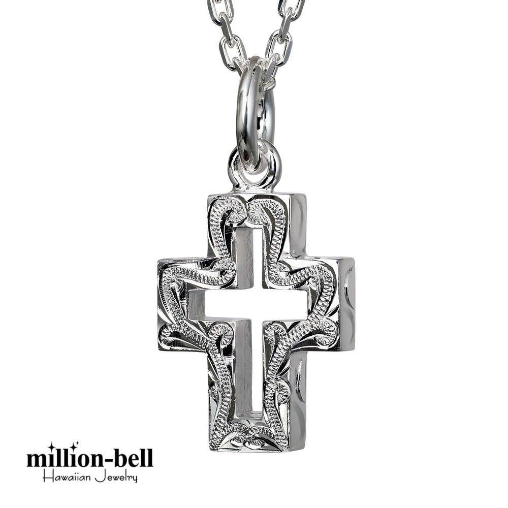 ハワイアンジュエリー ネックレス ハワイアンジュエリー シルバー ネックレス 型抜きクロス シンプル シルバー925 ギフトラッピング可能 チェーン長さ選べる ...