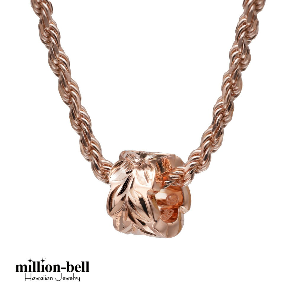 ハワイアンジュエリー ネックレス シルバー925 マイレリーフ 葉 カットアウトチューブ ピンクコーティング シンプル ギフトラッピング可能 チェーン長さ選べる...