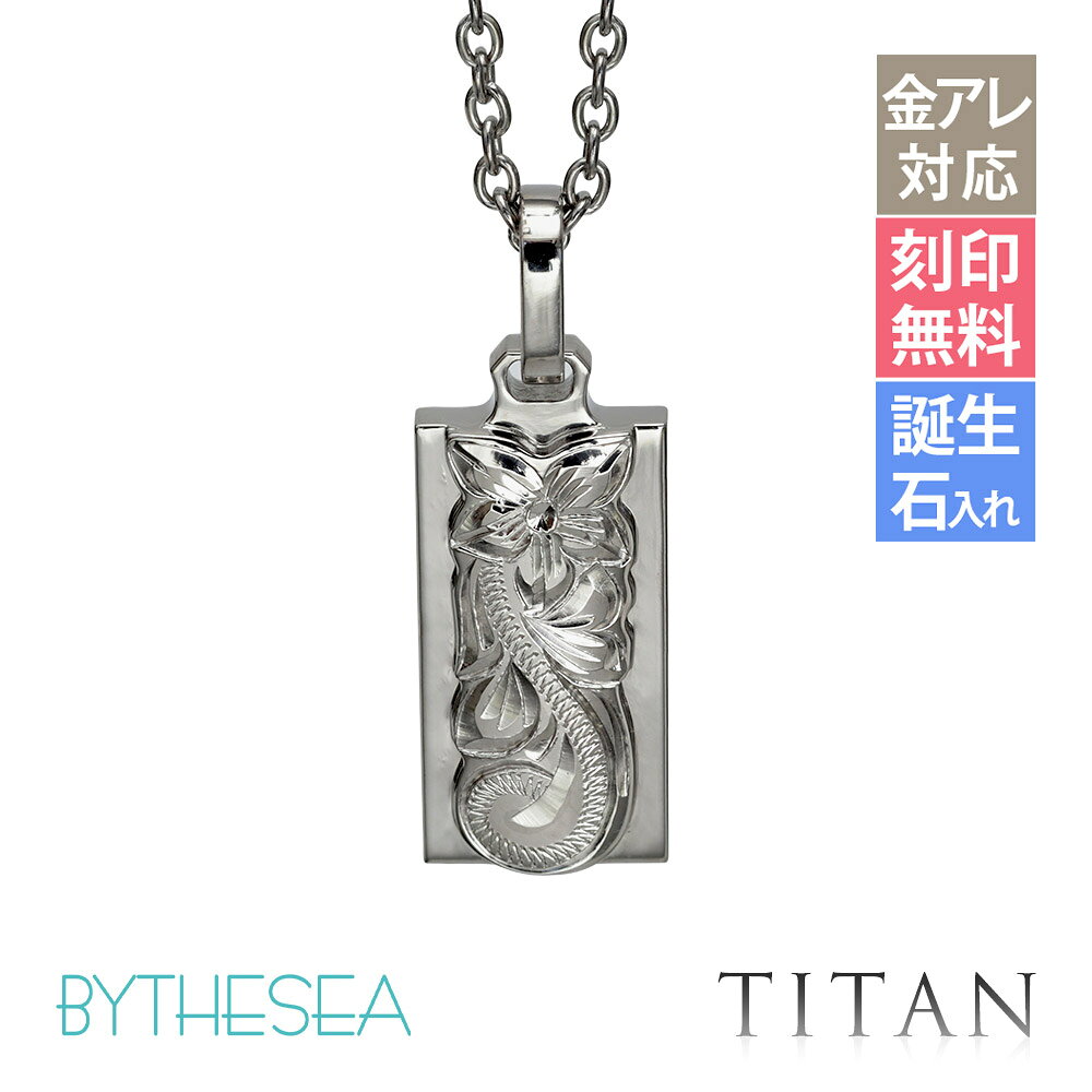 金属アレルギー対応 ネックレス ハワイアンジュエリー 純チタン ネックレス 刻印無...