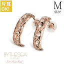 ハワイアンジュエリー フープピアス ピアス ピンクゴールド 【M】 半円 三日月 ハーフムーン 片耳(1個)購入可 K14ピンクゴールド 14K シリコンキャッ...
