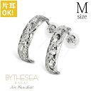 ハワイアンジュエリー フープピアス ピアス ホワイトゴールド 【M】 半円 三日月 ハーフムーン 片耳(1個)購入可 K14 14K シリコンキャッチ シンプル...