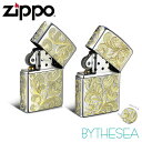 ペア zippo 【ペア2個セット】Zippo ライター ペア ジッポライター 真鍮 クロムサテーナ クロムメッキ レギュラータイプ 5面手彫り ハワイアンジュエリー ジッポーライター BY THE SEA バイザシー | カップル 夫婦 誕生日 プレゼント 【品番：FL101C-FL102CP】