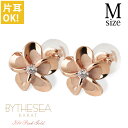 ハワイアンジュエリー ピアス プルメリア ピンクゴールド K14 ピアス 【M】 花8mm 片耳(1個)購入可 ジルコニア 14K シリコンキャッチ 20G(ゲ...