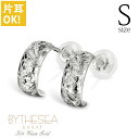 ハワイアンジュエリー フープピアス ピアス ホワイトゴールド 14K K14 14金 【S】 半円 三日月 片耳(1個)購入可 14K シリコンキャッチ シンプ...