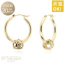 ハワイアンジュエリー フープピアス ピアス イエローゴールド ピアス 【外径20mm】 クロッシングピアス ハイビスカス透かしバレル 大ぶり ゴールド 揺れる ...