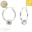 ハワイアンジュエリー フープピアス ピアス ホワイトゴールド ピアス 【外径20mm】 クロッシングピアス ハイビスカス透かしバレル 大ぶり ゴールド 揺れる 片耳(1個)購入可 K14 14K 20G(ゲージ) BY THE SEA バイザシー | プレゼント 【品番:GE232W】