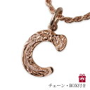 ハワイアンジュエリー ネックレス ハワイアンジュエリー イニシャル ネックレス シルバー 誕生石入れ可(有料) 【C】 アルファベット シンプル ピンクコーティ...