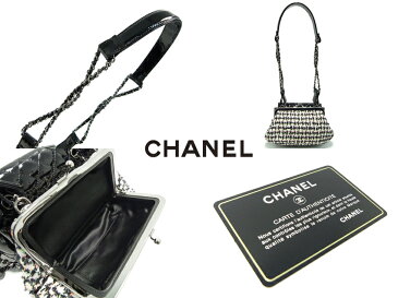 CHANEL シャネルマトラッセシングルチェーンショルダーツイードポーチA48621 Y06666中古 美品 送料無料 レディース