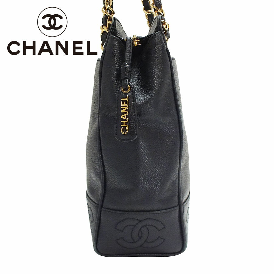 CHANEL シャネルキャビアスキンチェーントートバッグ中古 ショルダーバッグ 送料無料ヴィンテージ 2