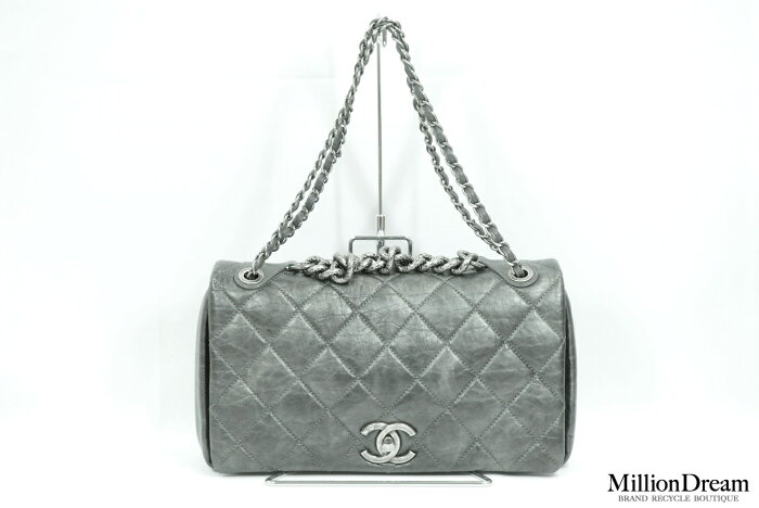 CHANEL シャネルマトラッセ2012 パリ ボンベイコレクション2Way チェーンショルダーバッグ A67129メタリック シルバー金具中古 送料無料