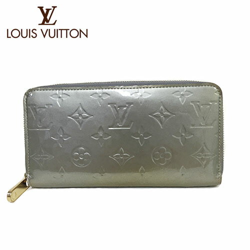 LOUIS VUITTON ルイヴィトン モノグラムヴェルニジッピー・ウォレット M91529グリアールデコ（シルバ）美品 送料無料 【中古】