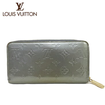 LOUIS VUITTON ルイヴィトン モノグラムヴェルニジッピー・ウォレット M91529グリアールデコ（シルバ）美品 送料無料 【中古】