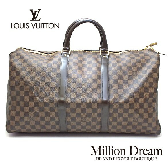 LOUIS VUITTON ルイヴィトンダミエ ボストンバッグキーポル50 N41427中古 送料無料