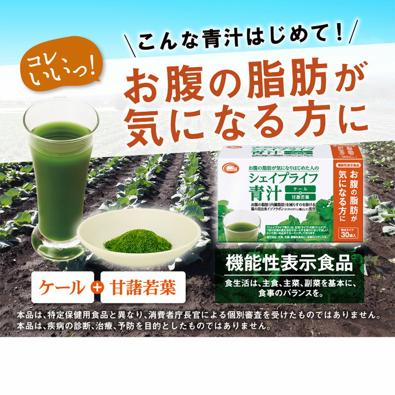 ≪お腹の脂肪が気になる方に≫シェイプライフ青汁 30袋 1杯123円【葛の花由来イソフラボン　ケール　甘藷若葉　乳酸菌・発酵GABA配合】青汁【商品】