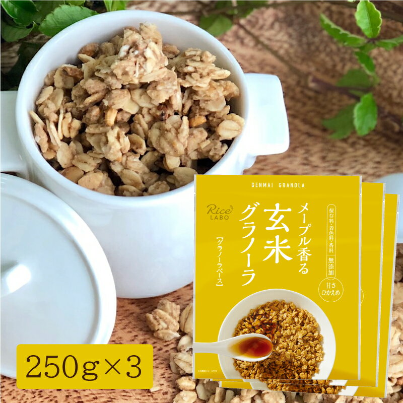 【焙煎玄米 食物繊維 低GI 無添加】乳酸菌玄米グラノーラ×3セット 【幸福米穀株式会社 オーツ麦 米油(国産) 玄米粉(国産) フルグラ レーズン ドライクランベリー アーモンド かぼちゃの種 ひまわりの種 ダイエット 乳酸菌(殺菌) シリアル】