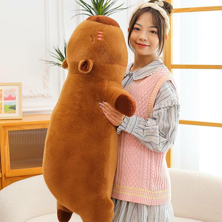 ロング ロングクッション 誕生日 キャラクター 睡眠枕 癒される抱き枕 動物 抱き枕 ふわふわ 愛らしい 男女兼用 カピバラ 贈り物卒業祝い ぬいぐるみ インテリア カピバラ キッズ 赤ちゃん 子供用 腰枕 プレゼント 面白い 可愛い かわいい [3]