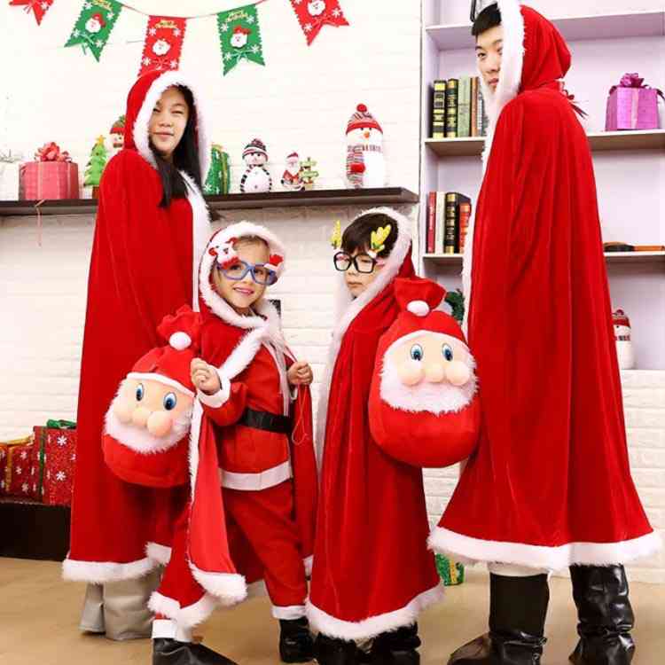 サンタマント ケープ サンタ ポンチョ コスプレ コスチューム 子供用 大人用 クリスマス マント サンタクロース 仮装 衣装 サンタマント ロングマント キッズ ベビー パーティー 90 100 110 120 130 140 150 160 170