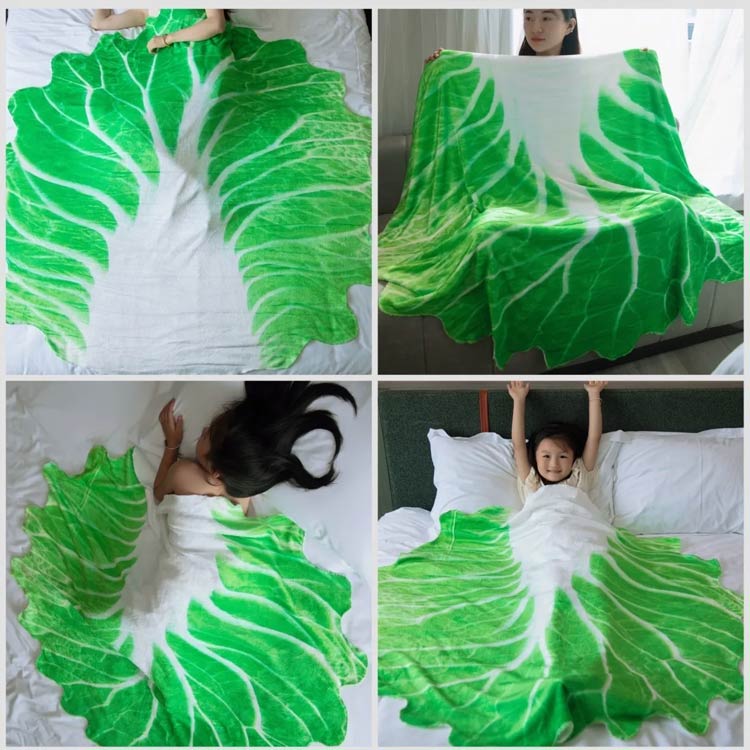 全5サイズ おくるみ 野菜 白菜型 かわいい ブランケット 85×85cm 100×100cm 120×12...
