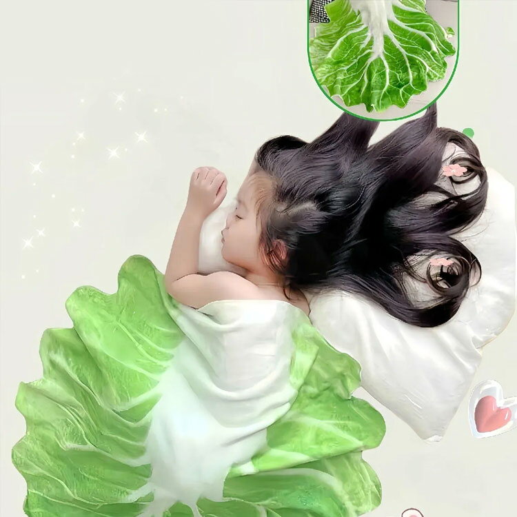 全5サイズ おくるみ 野菜 白菜型 かわいい ブランケット 85×85cm 100×100cm 120×12...