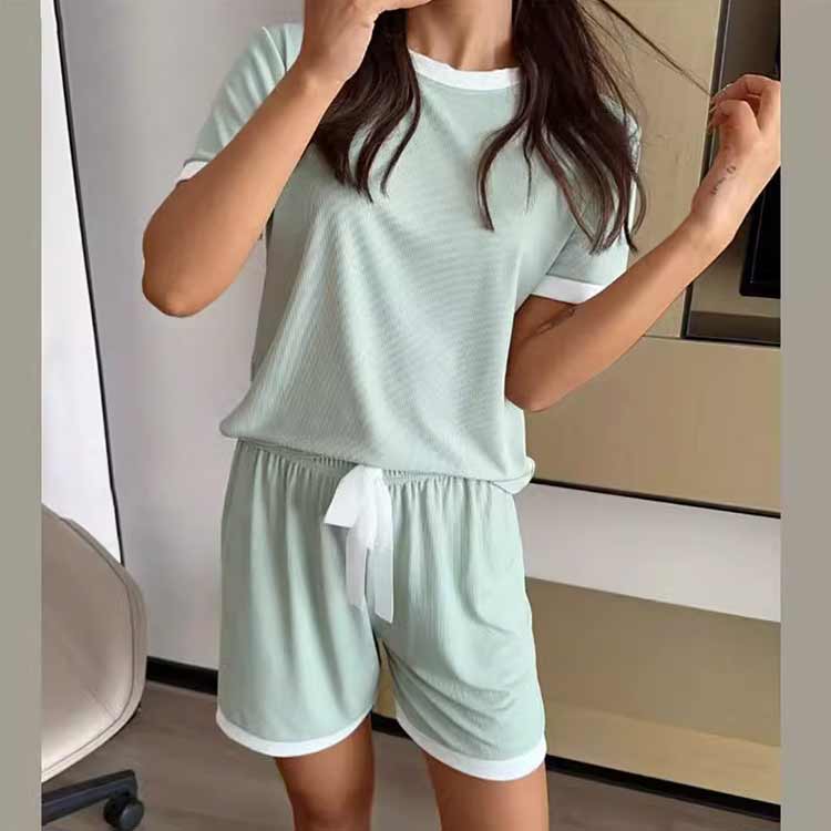 冷感ルームウェア 薄手 2組 レディース 半袖 パジャマ 上下セット tシャツ 夏用 アイスシルク ルームウェア 接触冷感 寝間着 冷感パジャマ セットアップ ショートパンツ 婦人用 涼しい 部屋着 ナイトウエア 冷感