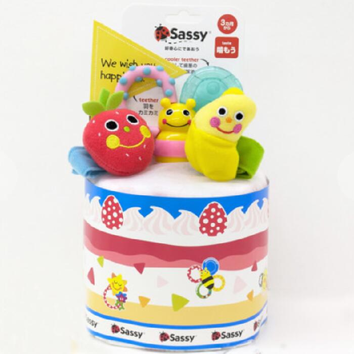 sassy ダイバーケーキ カミカミみつばち ピンク ブルー おむつケーキ ギフト ギフトセット リストラトル おもちゃ おむつ セット 出産祝い お祝い 子供服 こども服 こどもふく 韓国子供服 ベビー キッズ 男の子 女の子 可愛い お洒落